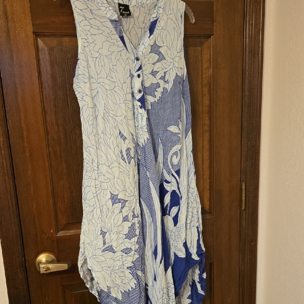 Blue And White Sundress